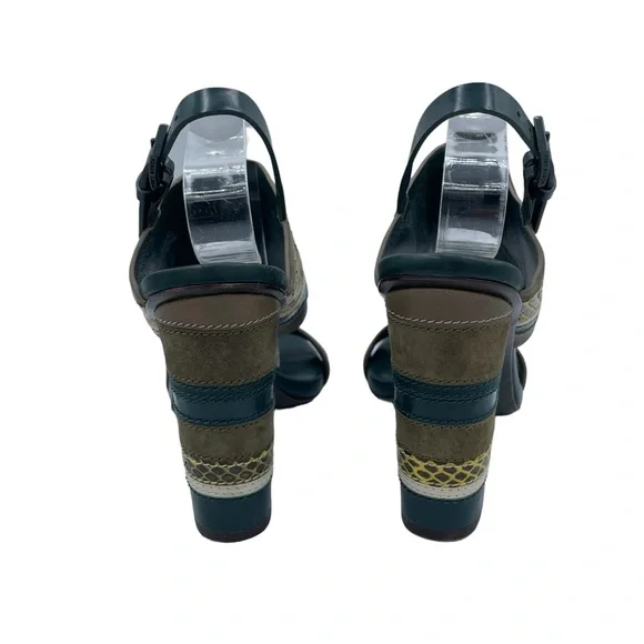 Tory Burch Edina Slingback Sandals 7 Green - Picture 7 of 16